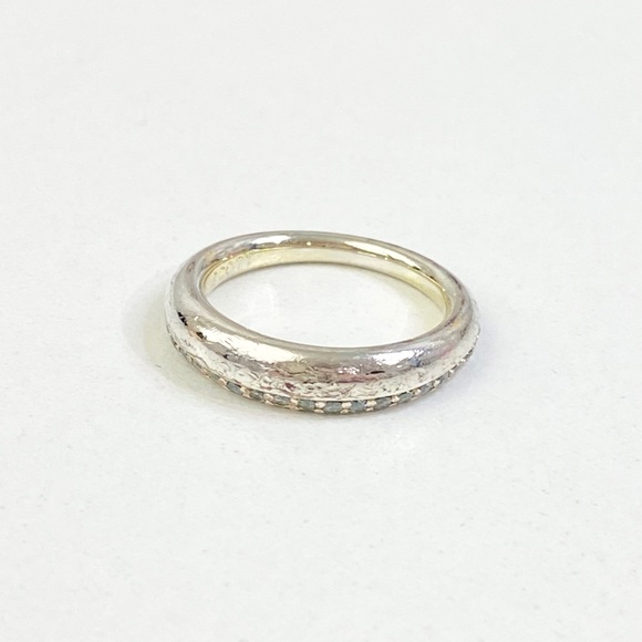 7.0 Kendra Scott Colette Crystal Pave Silver Ring - Picture 6 of 12